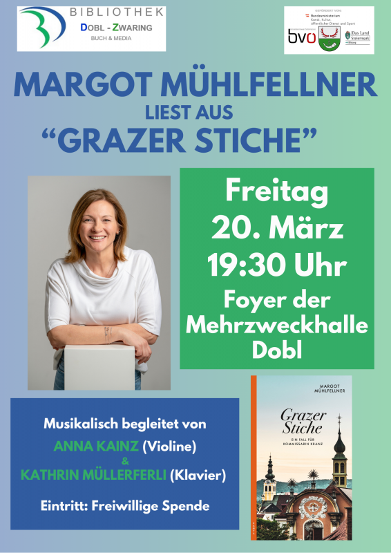 Plakat von Lesung mit Margot Mühlfellner