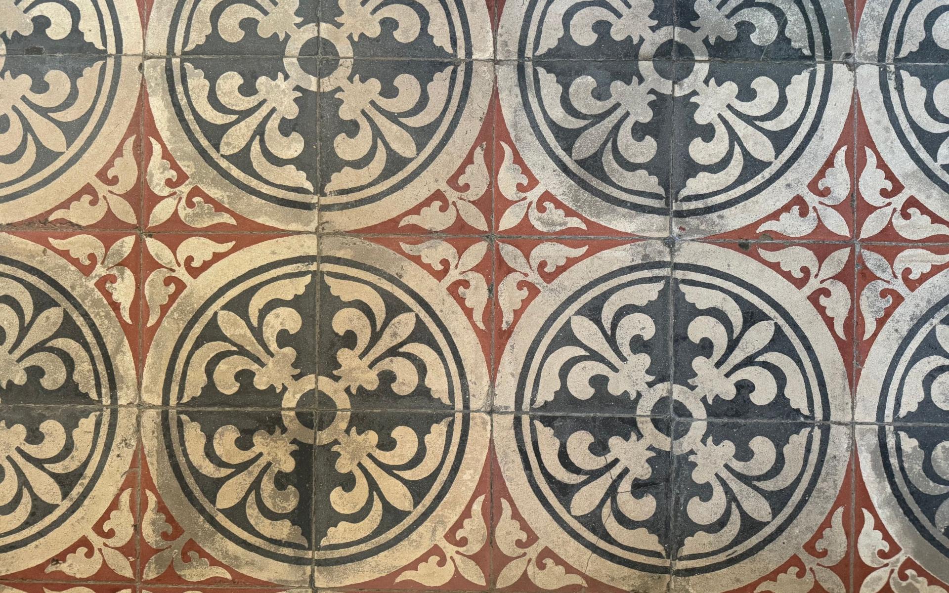 Hintergrundbild Boden Mosaik Bibliothek Dobl